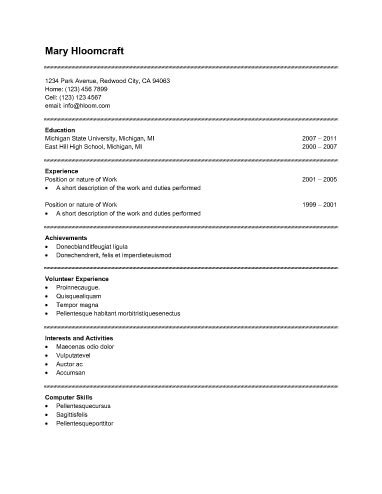 Simplicity is the ultimate sophistication! Basic Resume Templates | Hloom