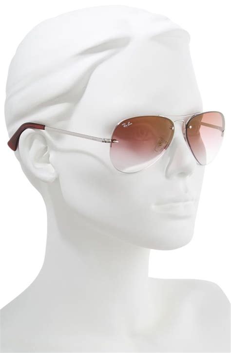 Ray Ban Highstreet 59mm Semi Rimless Aviator Sunglasses Nordstrom