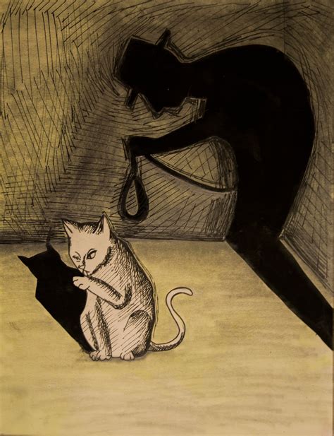 El Gato Negro Edgar Allan Poe Proceso Behance