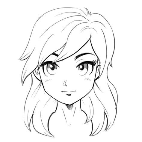 How To Draw An Anime Face Easy Anime Drawings Sketches Anime Lineart