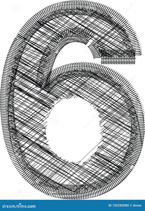 Font Illustration Number 6 Stock Vector Illustration Of Pattern