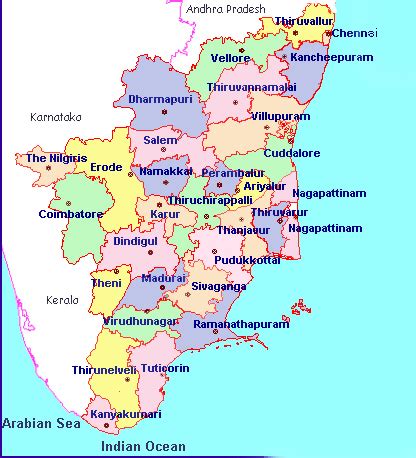 Stay in tamil nadu's best hotels! Tamil Nadu Map, Tamil Nadu District Map, District Map of Tamil Nadu
