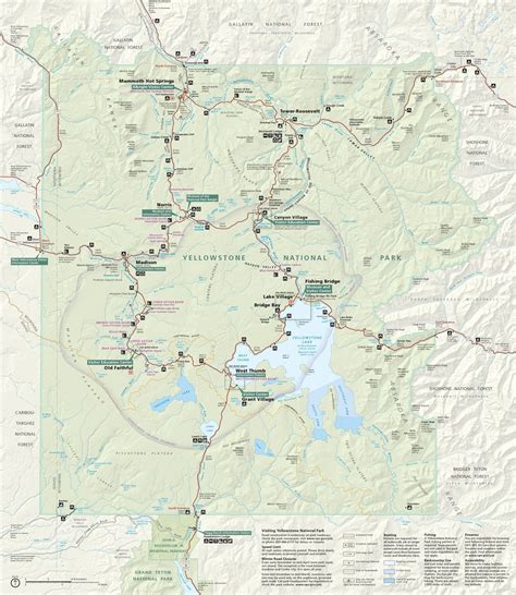 Mapa De Yellowstone Mapa Turístico Del Parque Nacional De Yellowstone