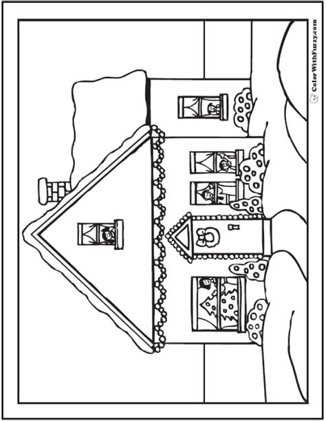 Christmas House Coloring Sheet