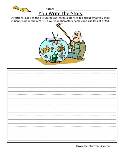 These are the latest versions of the handwriting worksheets. You Write the Story Fishing Picture Worksheet • Have Fun ...
