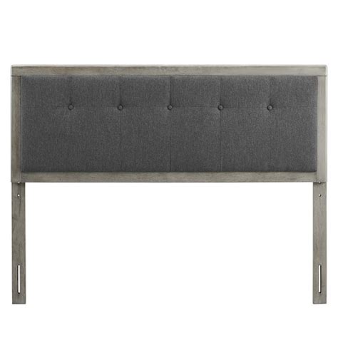 Modway Draper Gray Charcoal Tufted Full Fabric And Wood Headboard Mod