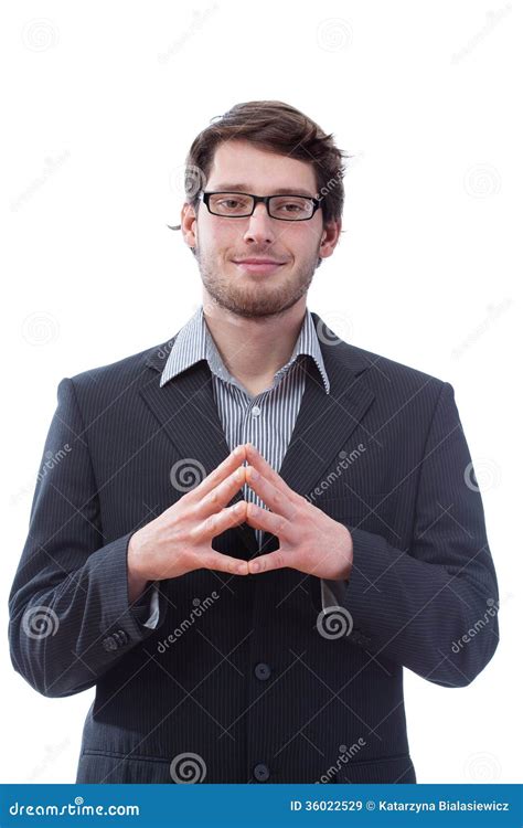 Man With Folded Hands Stock Image Image Of Standing 36022529