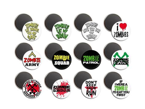 Zombies Pins And Magnets Lot 1inch Badges Buttons Bundle