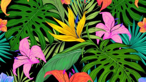 ✓ free for commercial use ✓ high quality images. Download wallpaper 1280x720 pattern, tropical, flowers ...