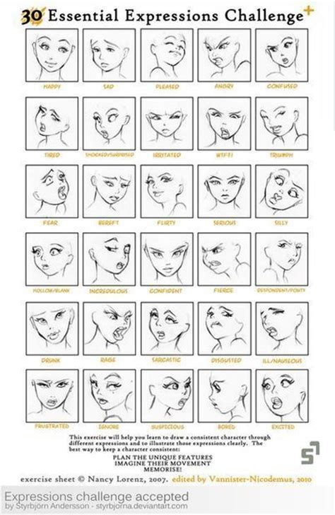 Facial Expression Drawing Reference Guide Dra