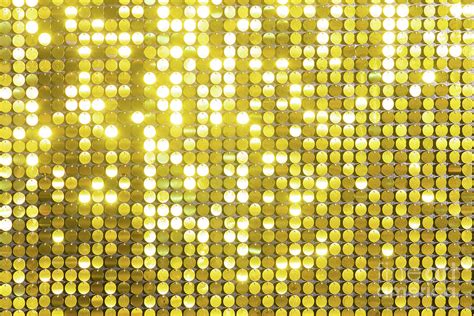 Sequins Reflective Background Golden Sequins Sparkling Photograph By