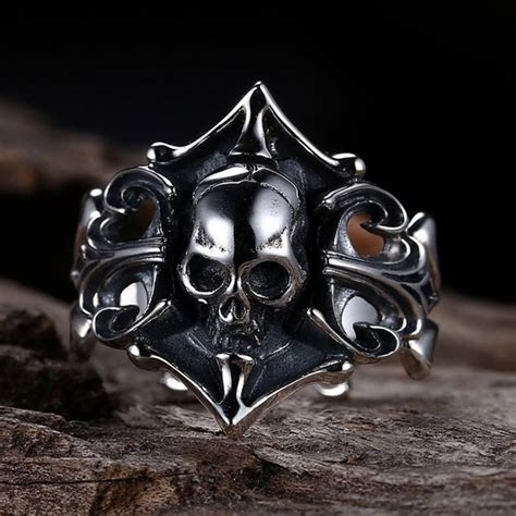 Mens Sterling Silver Grim Reaper Skull Ring Vvv Jewelry