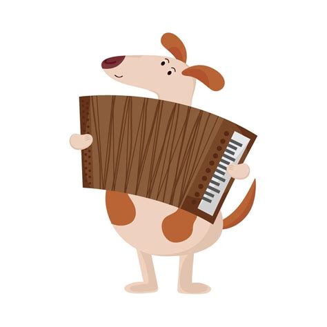 Cute Dog Playing Accordion 10478796 Vector Art At Vecteezy