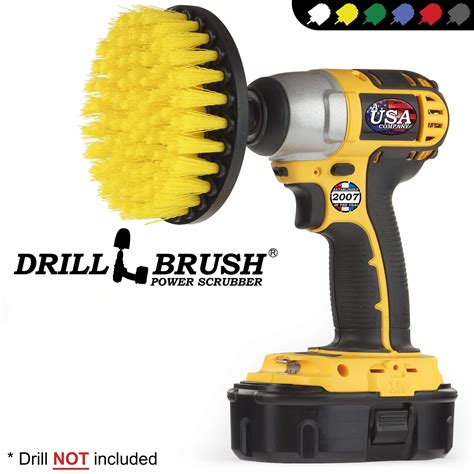 5 Inch Diameter Drill Powered Scrub Brush With Quarter Inch Quick