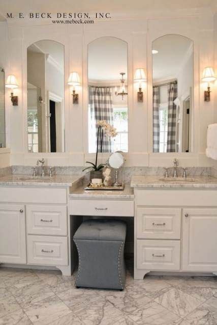 Center hall colonial bathroom remodel master small master. Makeup vanity with sink middle 24+ Ideas | Small master bathroom, Bathroom remodel master ...
