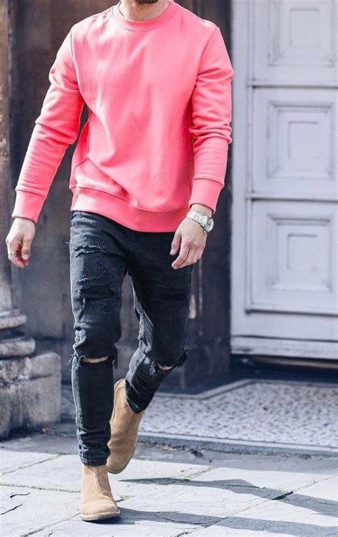 Startling Pink Outfits For Men Mens Clothing Styles Mens Casual