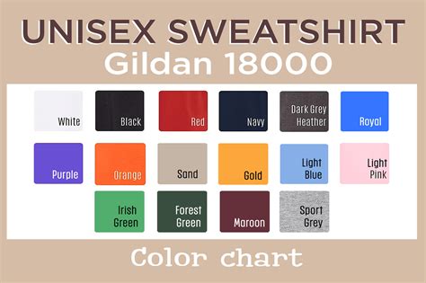 Gildan 18000 Color Chart Sweatshirt Graphic By Evarpatrickhg65