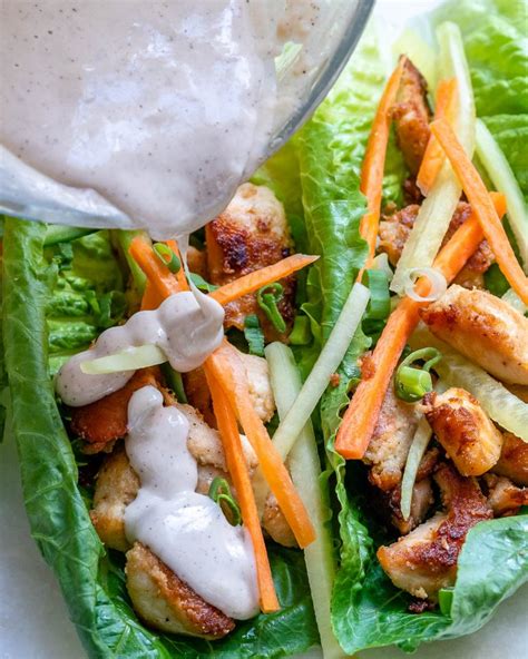 Healthy Chicken Lettuce Wraps With Tahini Sauce Ketopaleowhole30