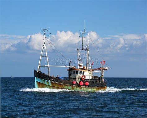 Fishing Trawler Classic Style Colourful Rusty Old Fishing Boat With