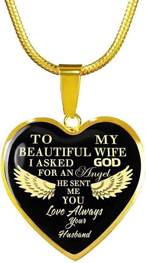 18 K Gold Plated To My Beautiful Wife Heart Pendant