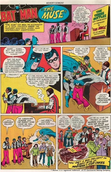 batman the muse hostess cup cake advertising in dc comics comic books 1975 r vintageads