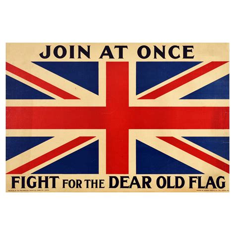 Original Vintage World War One Recruitment Poster Wwi Its Our Flag