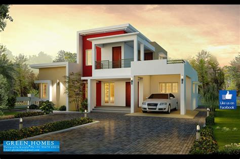 Green Homes Contemporary Model House In 2100 Sqfeet