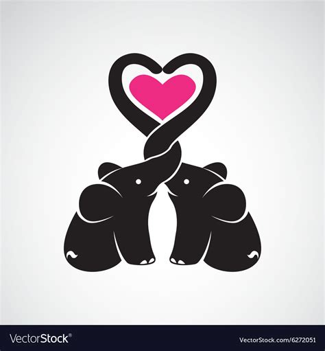 Image Of Elephant And Heart Royalty Free Vector Image