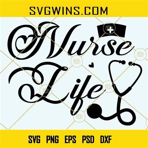 Nurse Life Svg Stethoscope Svg Nurse Svg Nursing Svg Cna Svg Nursing Svg Files