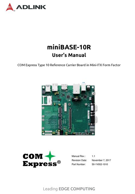 Adlink Technology Minibase 10r User Manual Pdf Download Manualslib