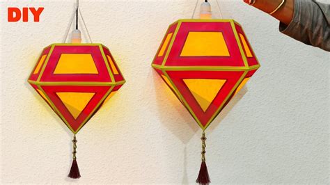 How To Make Paper Lantern Akash Kandil For Diwali Easily Diwali