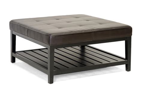Features a 24 x 24 inch surface space with raised edges and sturdy metal frame. MODERN DARK BROWN SQUARE FULL LEATHER 38"x38" COFFEE TABLE ...
