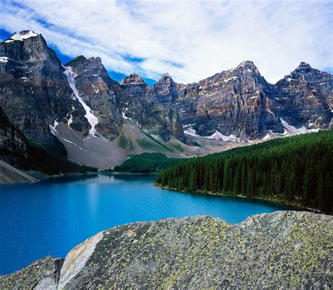 Moraine Lake Peaks Banff Np Alberta Canada Fine Landscape And