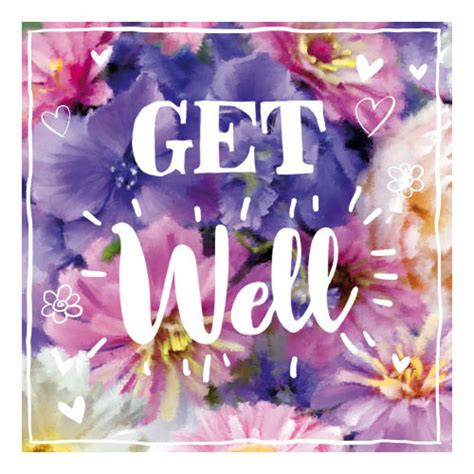 Get Well Purple Flowers Greetings Cards Bandm Stores