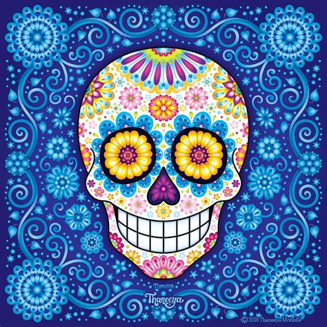 Rhapsody In Blue Sugar Skull Art From Thaneeya Mcardle S 2020 It S All Good Calendar
