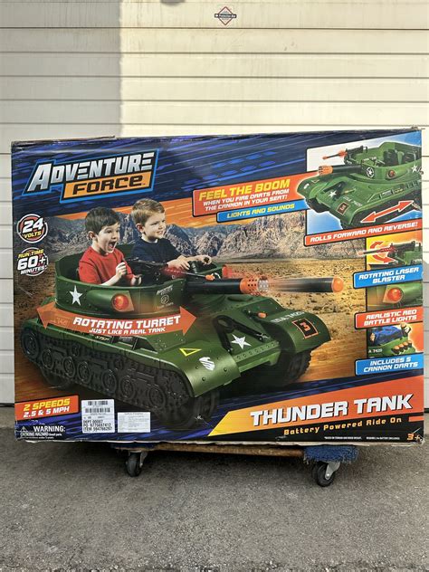 Adventure Force 24 Volt Thunder Tank Ride On With Working Cannon And