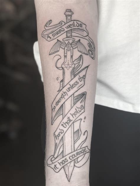 Master Sword Tattoo By Ben Ervin At Broken Clover Tattoo Tucson Az