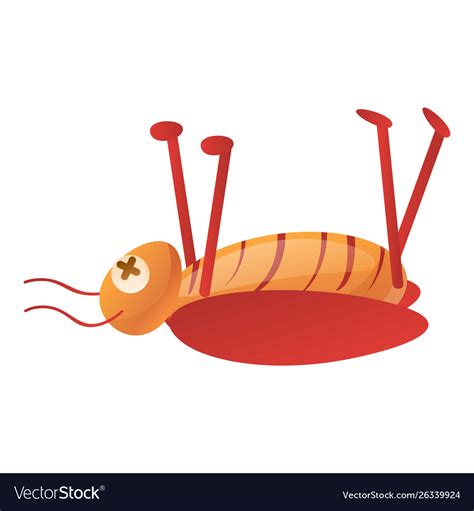 dead cockroach icon cartoon style royalty free vector image