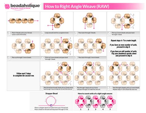 Right Angle Weave Stitch Bead Weaving Patterns — Beadaholique