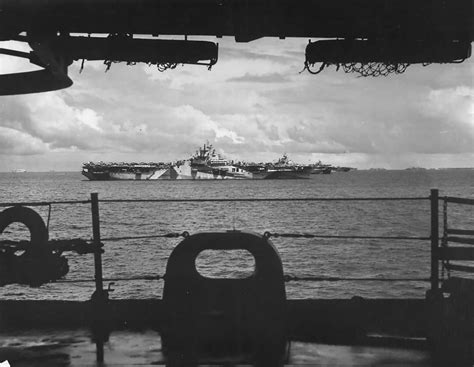 Uss Yorktown At Anchor With Other Carriers Of Us 3rd Fleet 1945
