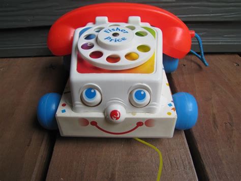 1985 Vintage Fisher Price Chatter Phone Rotary Telephone Pull Toy 747