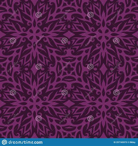 Art With Abstract Purple Tribal Tile Pattern Stock Vector