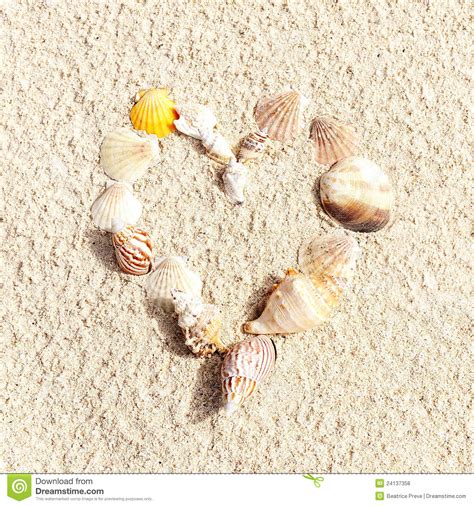 Stock Photoheart Made With Shells On Sand Stock Photo Image Of