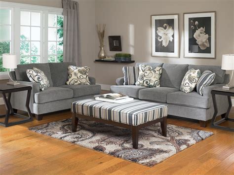 Christie Modern Living Room Furniture Set Gray Microfiber