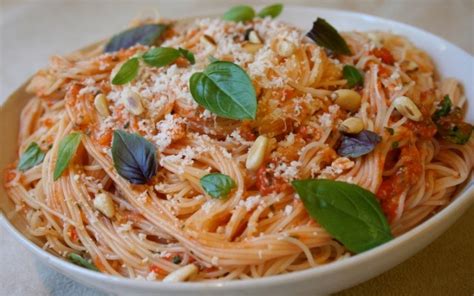 The angel hair past will cook in about 2 minutes once it starts, so get everything ready. Barb's Angel Hair Pasta with Spicy Tofu | Barbara Doherty ...