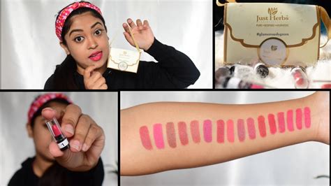 Just Herbs Ayurvedic Mini Lipstick Swatches And Review All Shades Just