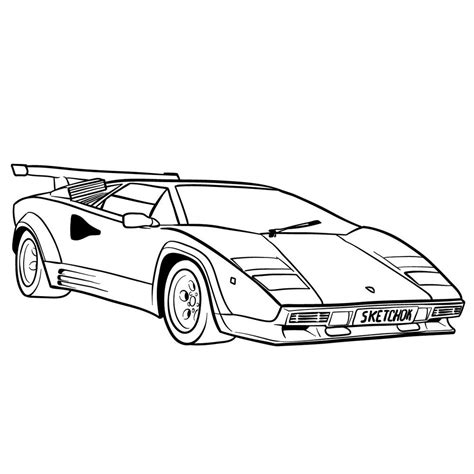 Lamborghini Veneno Drawing Outline