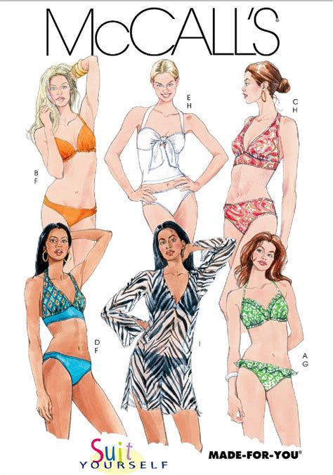Sewing Pattern Bikini Swimsuit Pattern Two Piece Bathing Suit Etsy
