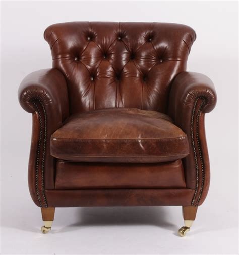1950s french tuxedo leather club chair. Sold Price: Vintage Style Tufted Leather Club Chair ...