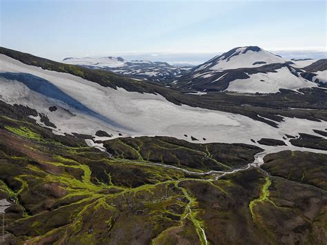 An Aerial View Of The Landmannalaugar Mountains In Iceland By